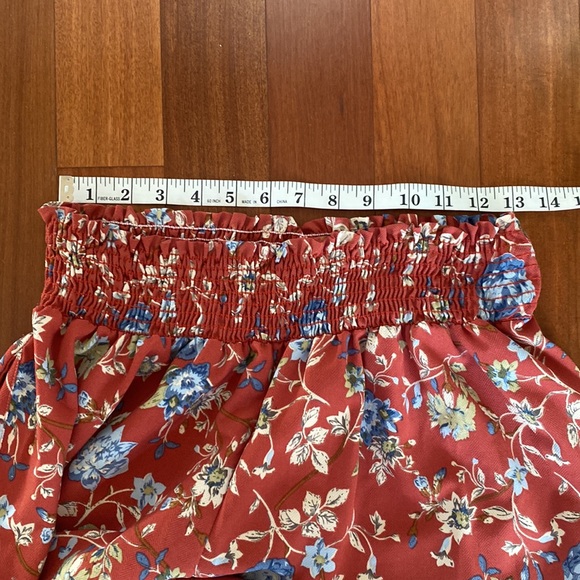 Bucket List Wide Flowy Leg Pants Red Floral print - Sz L wPockets - Picture 12 of 13